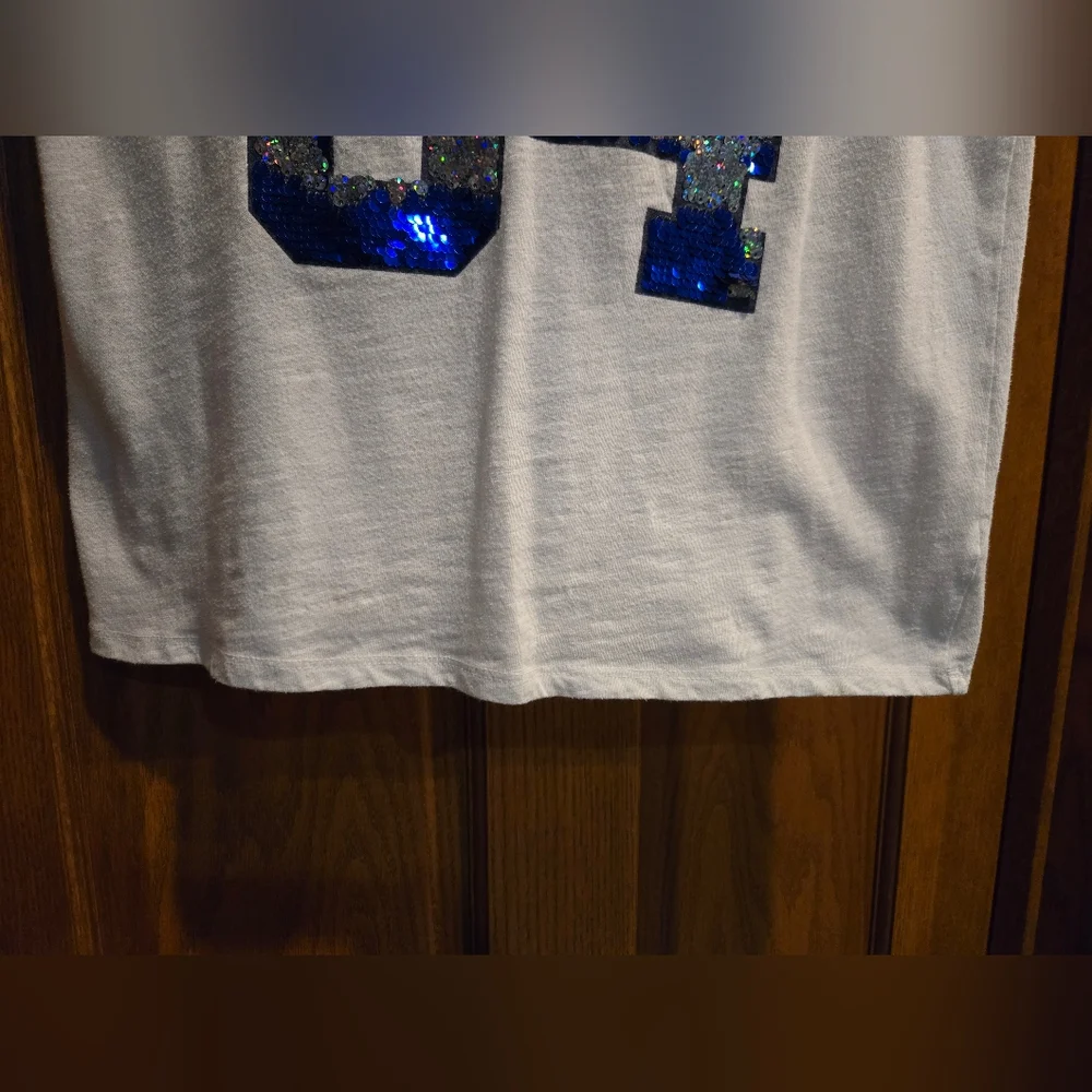 Justice Kids Navy and White Sequin Graphic Tee - Picture 4 of 10